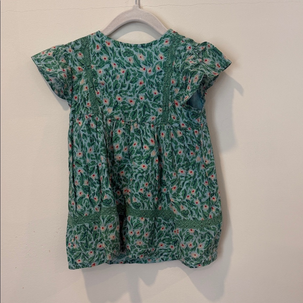 Roller Rabbit Kids Dress in Green with Pink Floral